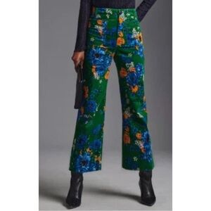 Anthropologie Colette Cropped Wide-Leg Velvet Pants